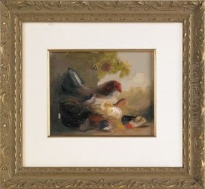 Sketch Of Chickens by Mary Russell Smith