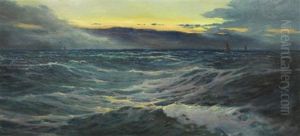 On A Sea At Sunset On A Sea At Sunset