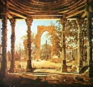 The Qutb Mosque, Delhi, Showing The Qutb-ud-din Screen And Iron Pillar by Robert (Col.) Smith