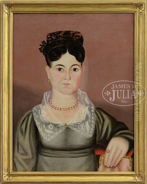 Portrait Of A Woman In Gray Dress - view 1
