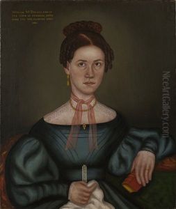 Marriage Portraits Of Miriam Mcdonald And Nathaniel Marshall Richardson Of Standish, Maine (pair)
