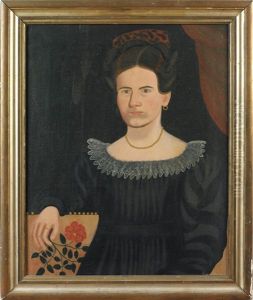 A Seated Lady Holding A Rose, A Portrait Of Miriam Small