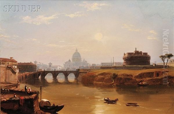 Views Of St. Peter's And The Castle And Bridge Of St. Angelo, Rome (2 Works) - view 1