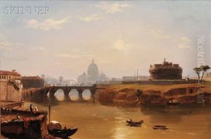 Views Of St. Peter's And The Castle And Bridge Of St. Angelo, Rome (2 Works)