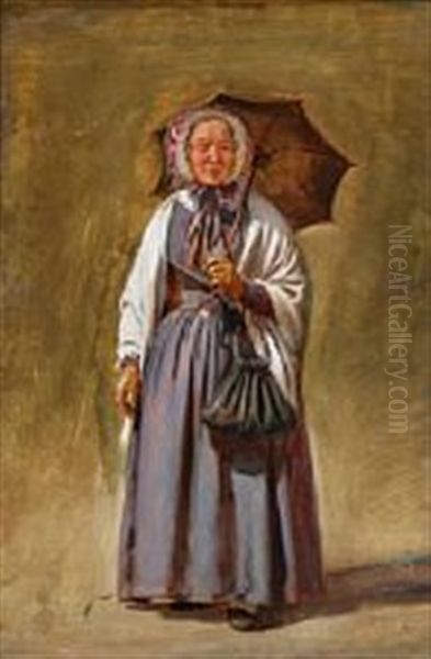 A Woman Holding An Umbrella - view 1