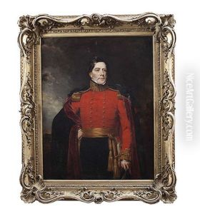 Portrait Of Lord Lorton, Standing Three-quarter Length Wearing Military Uniform, With Cape