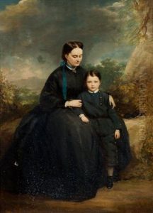 Portrait Of A Lady With Her Son, In A Landscape Portrait Of A Lady With Her Son, In A Landscape