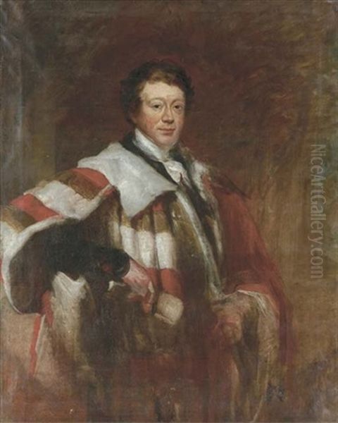 Portrait Of Daniel O'connell, Irish Nationalist Leader, Lord Mayor Of Dublin, Three-quarter-length, In Mayoral Robes, Holding A Scroll In His Right Hand - view 1