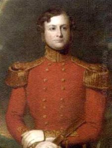 A Portrait Of Richard French Of The 52nd Light Infantry, In Full Uniform Holding A Sword, A Landscape Beyond