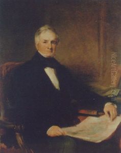 Portrait Of Sir Richard John Griffith In A Black Frock Coat And White Shirt by Stephen Catterson Smith