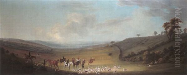 An Extensive Landscape With Hunting Party - view 1