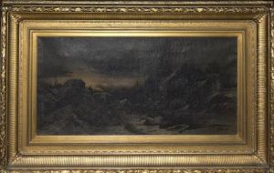 Landscape With Cottage At Dusk by Thomas Lochlan Smith