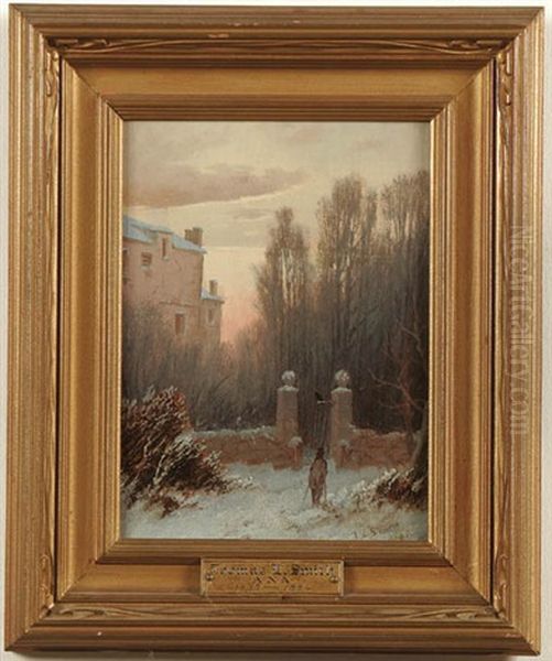The Old Estate In Winter And To Christmas Service (a Pair) - view 1