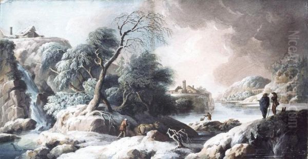 River Landscape With Figures In The Foreground - view 1