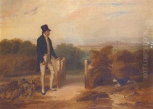 Mr. Coke Of Holkham, With His Dog In A Landscape Mr. Coke Of Holkham, With His Dog In A Landscape