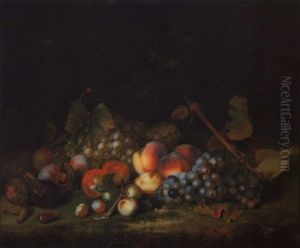 Stilleben Mit Weintrauben, Pfirsichen, Pflaumen Und Feigen Stilleben Mit Weintrauben, Pfirsichen, Pflaumen Und Feigen