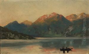 Aftenstemning Fjordlandskap Med Robat by Frithjof Smith-Hald