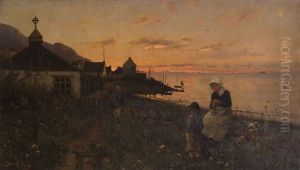 Femme Et Son Enfant Au Bord De La Mer Femme Et Son Enfant Au Bord De La Mer