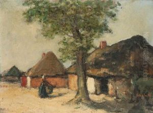 Boerin Bij Hoge Boom Voor Hoeves by Jacobs (Jakob) Smits