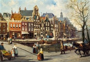 Prinsengracht Met De Noorderkerk Te Amsterdam by Jan Geerard Smits