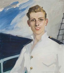 Portrait Of Captain Robert H.h. Harris, On Board The Empire Mace