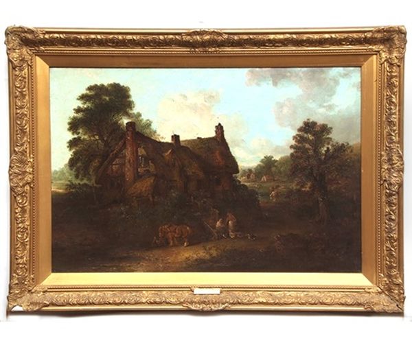 Figures And Horse Before A Cottage - view 1