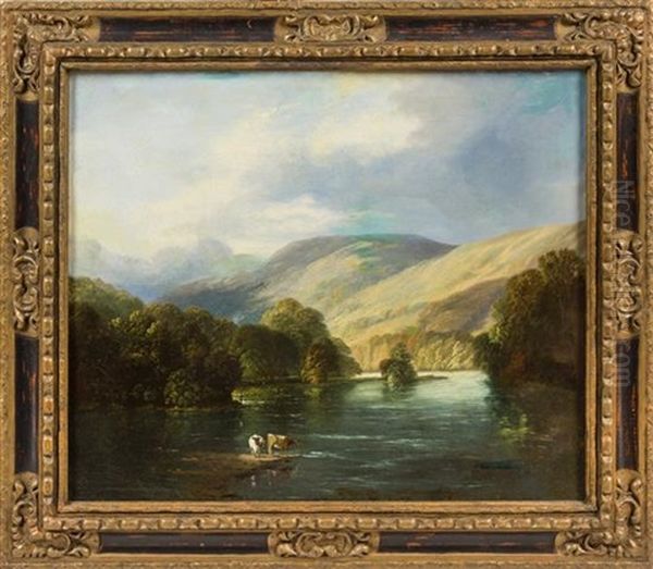 Landscape With Stream And Cattle - view 1