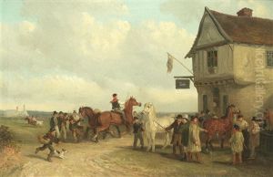 The Horse Fair Outside The Swan Inn