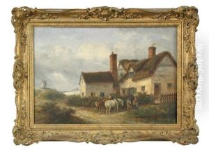 Coastal Scene With Travellers By A Farmstead