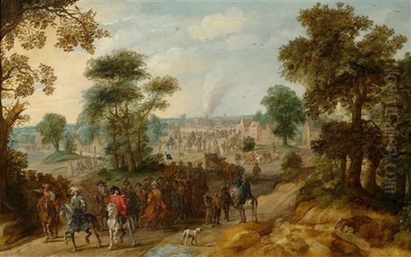 Landscape With Noblemen On Horseback - view 1