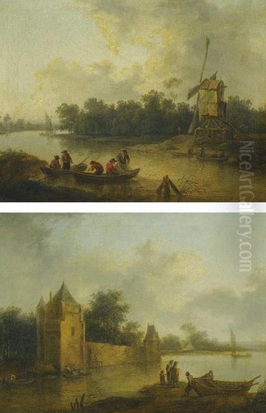 River Landscape With A Windmill - view 1
