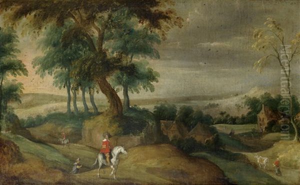 Drovers With Their Flocks On A Country Path; And An Extensive Pastoral Landscape With A Horseman And Other Figures (2) - view 1