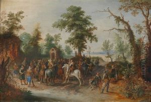 Landschaft Mit Einem Soldatentrupp Landschaft Mit Einem Soldatentrupp