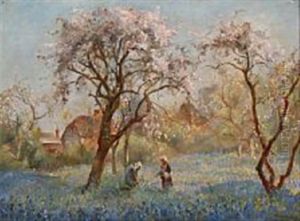 Wild Hyacinths And Apple Blossom