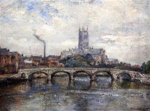 Worcester Cathedral And Bridge by James Herbert Snell