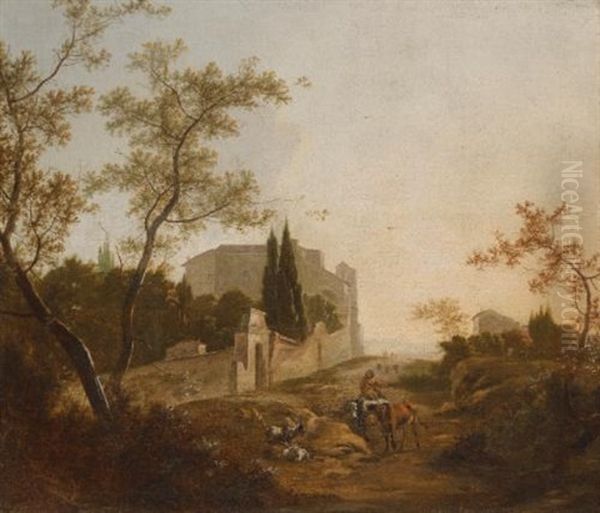 A Landscape With A Rider Near A Villa - view 1
