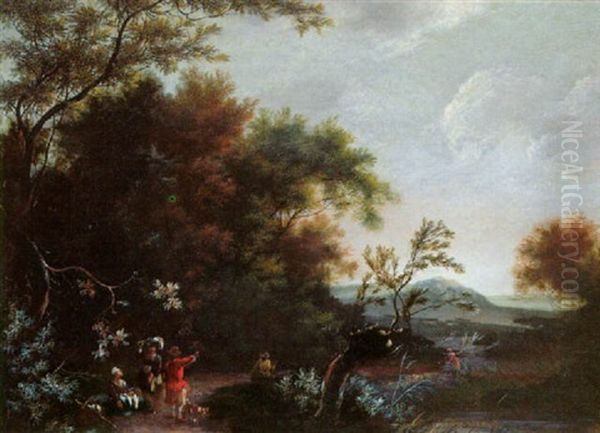 Peasants Returning From Market In A Wooded Landscape - view 1