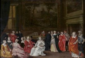 Elegante Assemblee Ecoutant De La Musique by Jan Snellinck the Elder