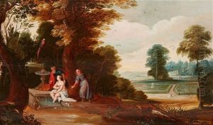 Susanna And The Elders Abraham And The Angels by Andrea (Andries) Snellinck