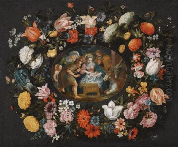 Adoration Of The Shepherds Surrounded By A Garland Of Flowers - view 1