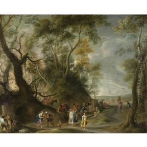 Rebecca And Eliezer At The Well by Andrea (Andries) Snellinck