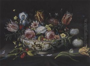 Blumen In Einer Porzellan-bol by Andrea (Andries) Snellinck