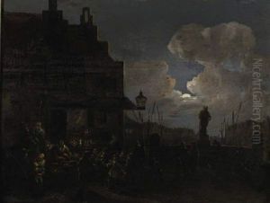 A Fruit Market In Rotterdam, At Night