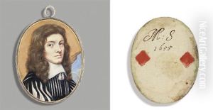 A Gentleman, In Black Habit Slashed On Front And Sleeves A Gentleman, In Black Habit Slashed On Front And Sleeves