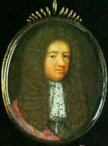 A Gentleman, Wearing A Purple Coat And Green Doooublet With Lace Cravat A Gentleman, Wearing A Purple Coat And Green Doooublet With Lace Cravat