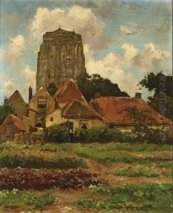 View Of A Village With Vegetable Garden, Zeeland