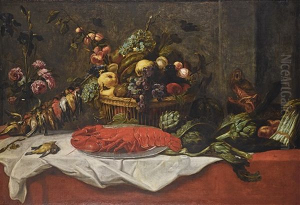 Still Life With Fruit, A Lobster, Birds And A Boar's Head - view 1