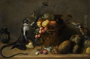 Still Life Of Fruit With Monkeys by Frans Snijders