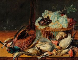 A Still Life With Shot Wildfowl And Grapes by Frans Snijders