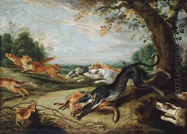 Hounds Chasing Foxes - view 1